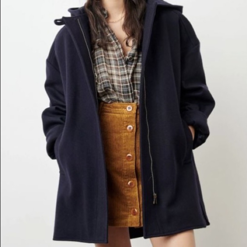 SESSUN oversized wool coat with hood (navy & black)